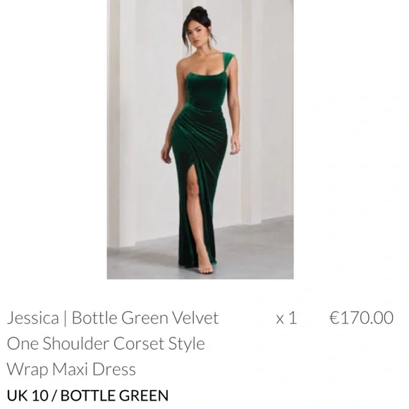 Club L London | Dresses | Club L London Jessica Bottle Green Velvet Dress |  Poshmark